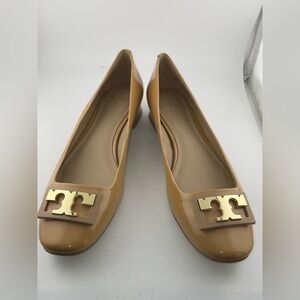 Tory Burch Beige Patent Leather Gigi Ballet Flats Size 8.5M​​​​​​​​​​​​​​​
